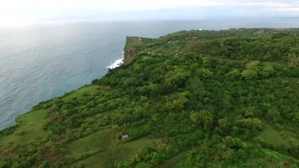 Voler le long de hautes falaises de rivage rocheux — Video