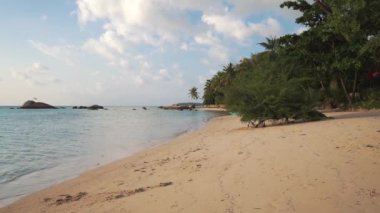 Akşam günbatımında güzel pitoresk plaj hattı