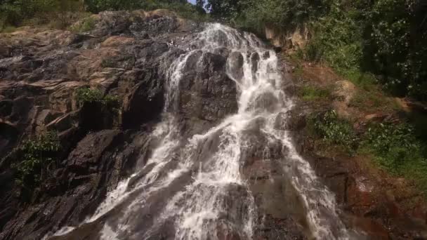 Cascade waterfall in picturesque jungle rainforest — Stock Video