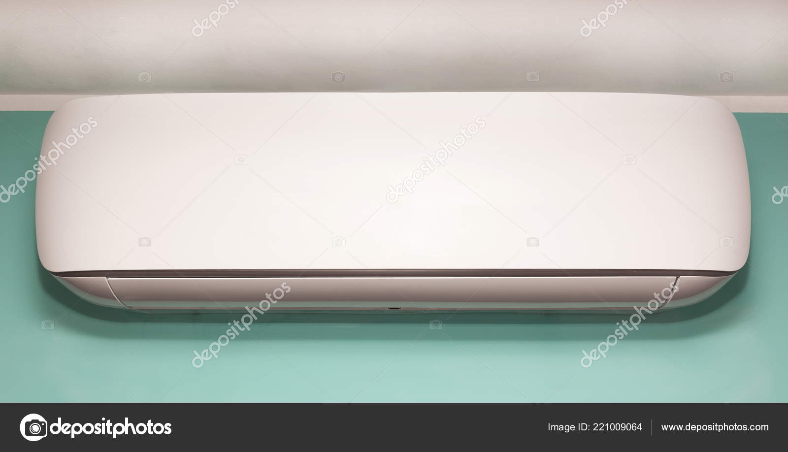 Modern Machine Air Conditioner Green Wall — Stock Photo