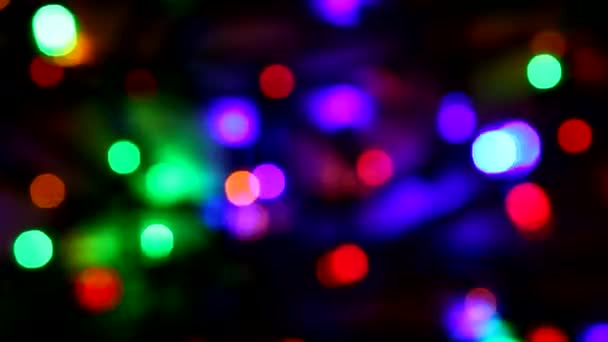 Primer Plano Las Luces Borrosas Navidad — Vídeo de stock