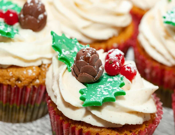 Cupcake Muffin Pain Épice Avec Décoration Noël — Photo
