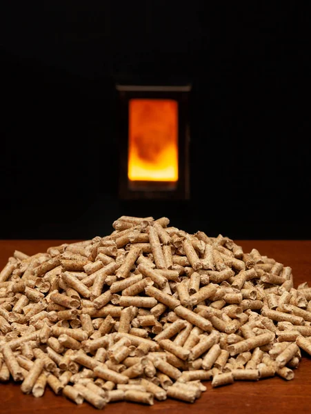 Pellets Madera Con Cámara Combustión Fondo —  Fotos de Stock