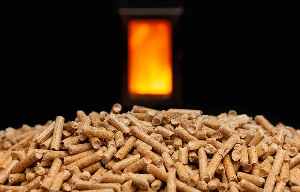 Wood Pellets Combustion Chamber Background — Stock Photo, Image