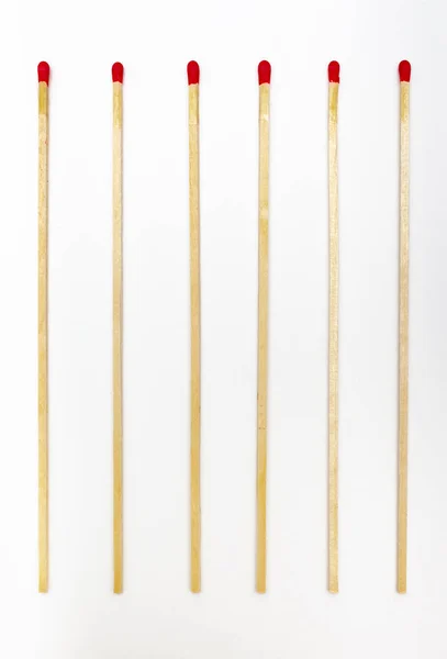 Many Matches Sticks Lighting Fire White Background — Stock Photo, Image