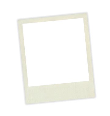 Fotoğraf çerçevesi polaroid şablonu beyaz arka plan üzerinde.