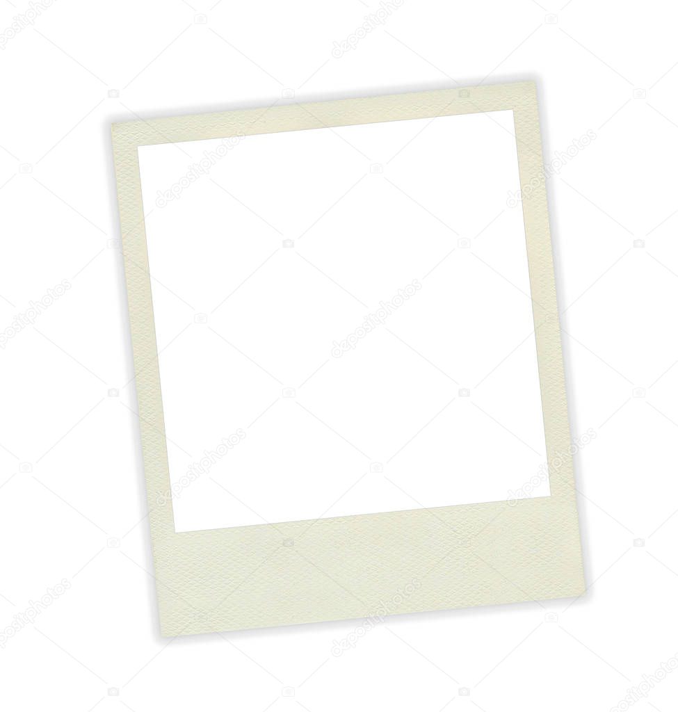 Photo frame polaroid template on white background.