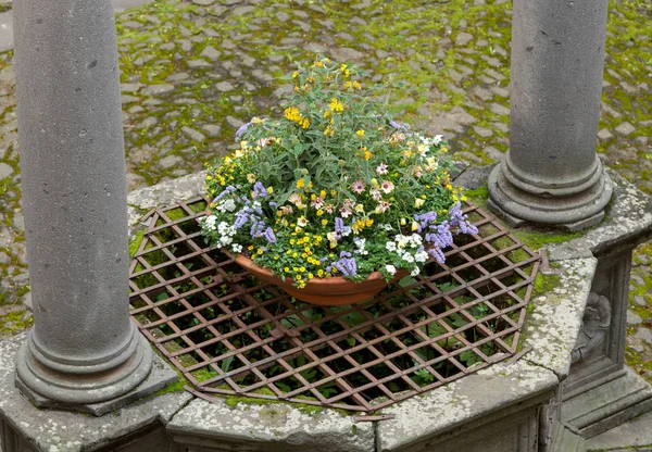 Ancient Cloister Stone Center Convent Garden Italy — Stock Photo, Image