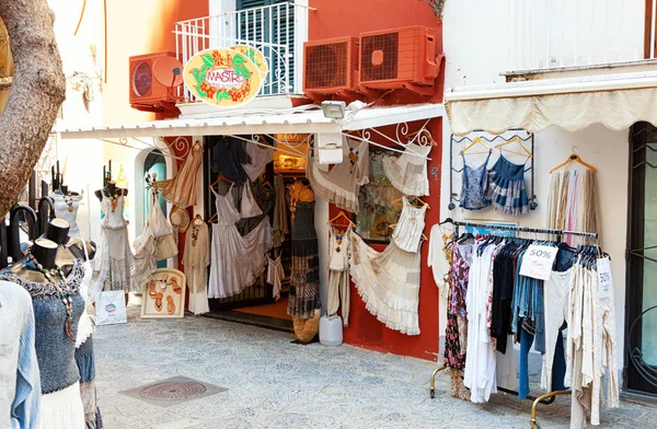Positano Itálie Červenec 2013 Obchod Oblečením Made Positano Styl Módy — Stock fotografie