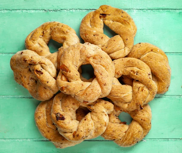 Napoliten Kurabiye Taralli Denir Onlar Domuz Süet Badem Karabiber Ile — Stok fotoğraf