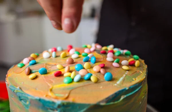 Bereiding Van Cake Carnaval Gebak Met Amerikaanse Recepten — Stockfoto