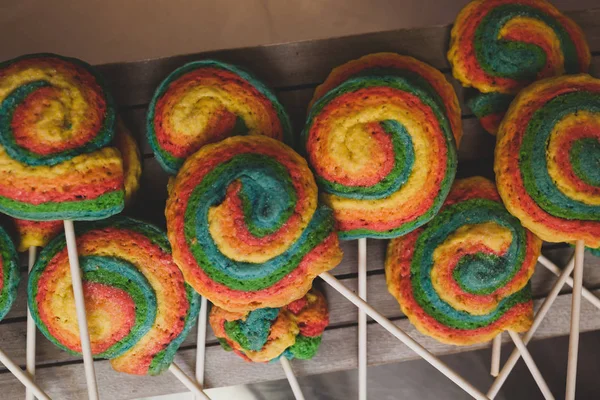 Pinwheels Lollypop Pour Carnaval Gâteaux Sablés Colorés — Photo