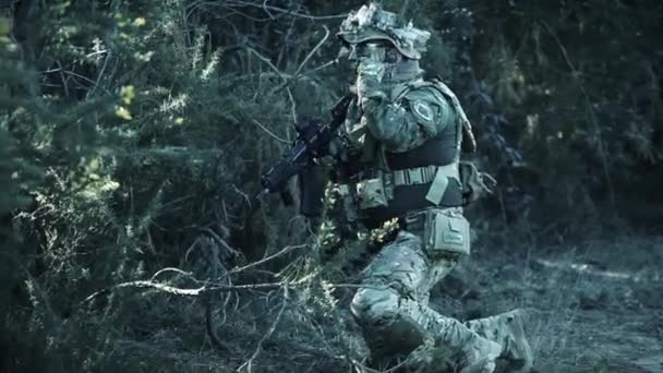 Empoli Italien Februar 2019 Schwarzer Skull Soldiers Team Airsoft Ist — Stockvideo