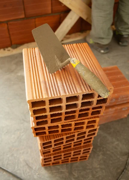 Metselwerk muur bakstenen. — Stockfoto