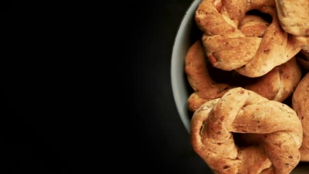 Neapolitan Cookies Called Taralli Made Naples Pig Suet Almonds Black — Stock Video