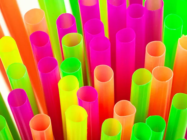 Plastic drinking straws — Stock Photo, Image