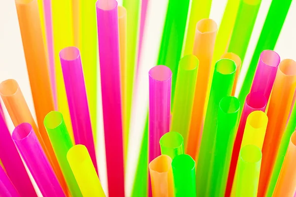 Plastic drinking straws — Stock Photo, Image