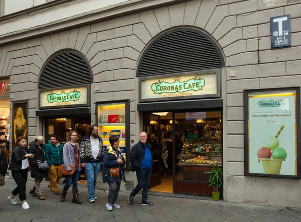 Florença Itália Novembro 2017 Coronas Caf Famosa Pastelaria Bar Sorveteria — Fotografia de Stock