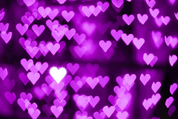 Pink Purple Violet Heart Bokeh Abstract Background — стоковое фото