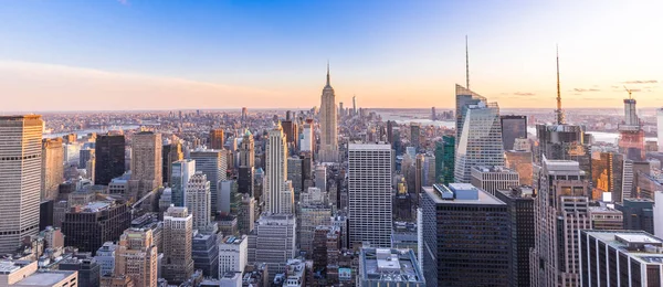 Foto Panorámica Del Skyline Nueva York Centro Manhattan Con Empire — Foto de Stock