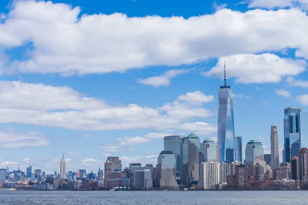 New York City Skyline Centrul Orașului Manhattan One World Trade — Fotografie, imagine de stoc