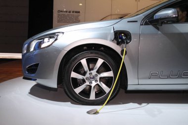 MOSCOW-SEPTEMBER 1: Volvo V60 Plug-in Hybrid at the international exhibition of  the automobile industry Moscow international automobile salon MIAS on September 1, 2012 in Moscow clipart