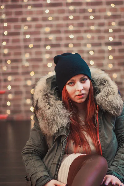 şapkalı serin güzel kızıl saçlı kız