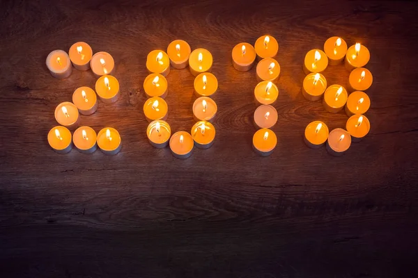 2019 Written Burning Candles Background New Year Concept — Stock Photo, Image