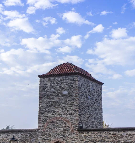 Masonry old watch tower of islamic complex in Turkey
