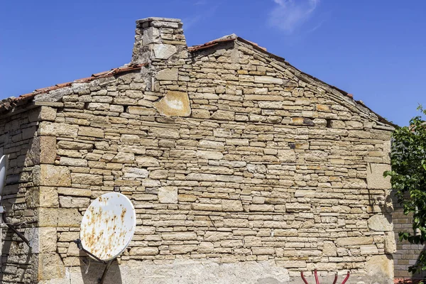 Perspektif Eski Türkiye Cephe Bina Duvar Vurdu — Stok fotoğraf