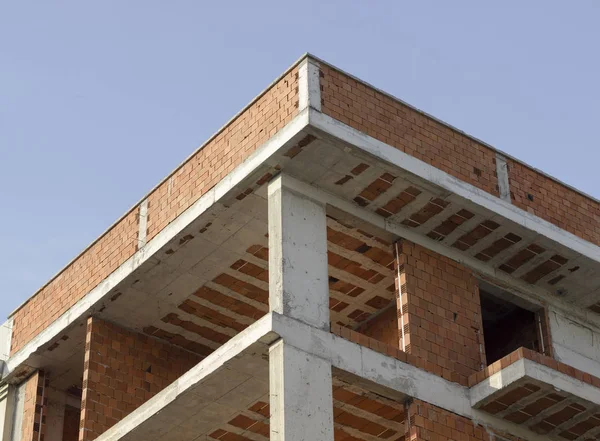 Corner Shot Nowej Struktury Betonu Budowlane — Zdjęcie stockowe