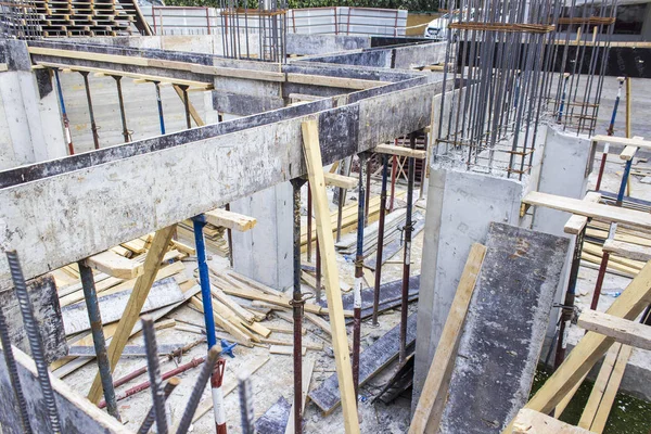 Detailaufnahme Einer Kleinen Metallsäule Beim Bau Eines Kellers Izmir Der — Stockfoto