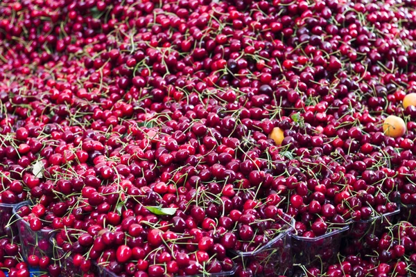 Gros Plan Cerise Fraîche Bazar Turc Traditionnel — Photo