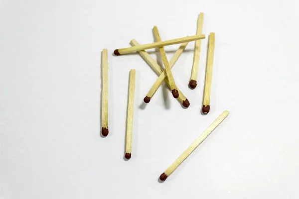 Angled Shot Randomly Separated Black Match Head Covered Matches — Stock Photo, Image
