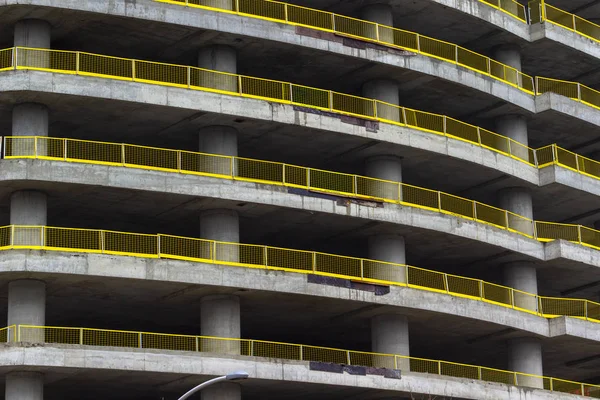 Tiro Close Construção Concreto Habitação Massa Central Área Urbana — Fotografia de Stock