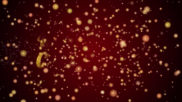 Feliz Natal Texto Cartão Com Partículas Cintilantes Fundo Brilhante Para — Vídeo de Stock