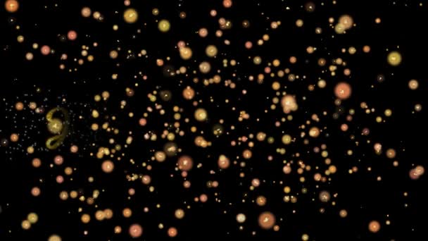 Glückliches Jubiläum Abstrakte Partikel Und Feuerwerk Grußkarte Text Mit Glänzend — Stockvideo