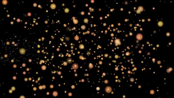 快乐排灯节抽象粒子和烟花贺卡文本与闪亮的黑色背景为节日 — 图库视频影像