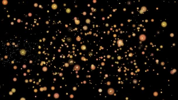 Onam 抽象粒子和烟花贺卡文本与闪亮的黑色背景为节日 — 图库视频影像