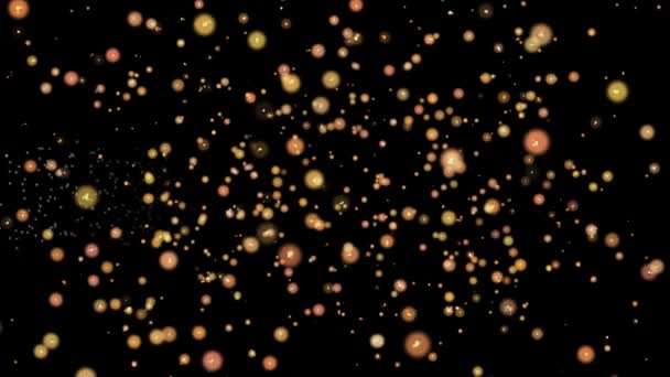 Ziel Abstrakte Partikel Und Feuerwerk Grußkarte Text Mit Glänzend Schwarzem — Stockvideo