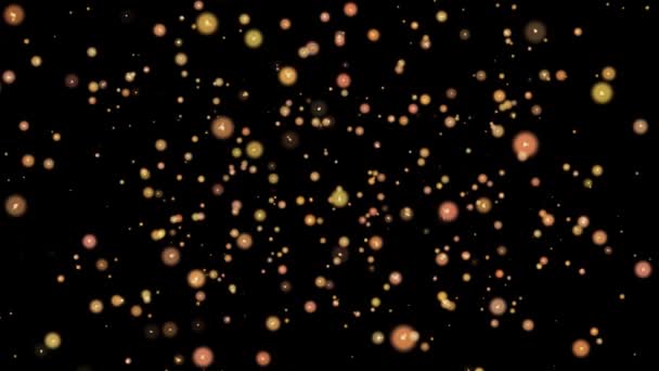 お祭り イベント パーティ お祝いの光沢のある黒い背景シルバージュビリー抽象的な粒子と花火グリーティング カード テキスト — ストック動画