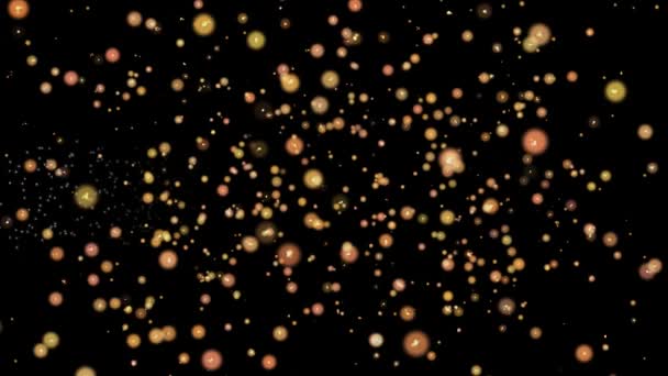 2020抽象微粒和烟花贺卡文本以闪亮的黑色背景为节日 — 图库视频影像