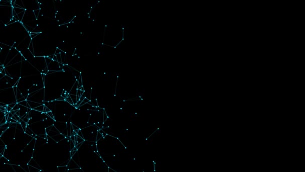 Résumé Vert Particules Plexus Vidéo Fond Mouvant Triangles Lignes Points — Video