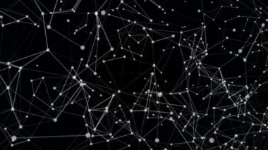 Gelişen teknoloji, bilim ve mühendislik, alan derinliği ile hareket arka plan beyaz soyut pleksus yapısı