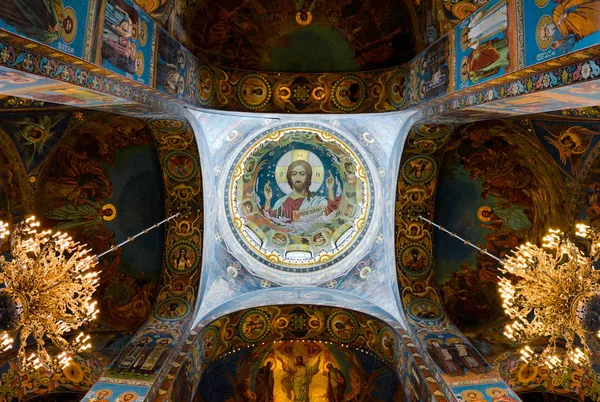 All Interno Della Chiesa Del Salvatore Sul Sangue San Pietroburgo — Foto Stock