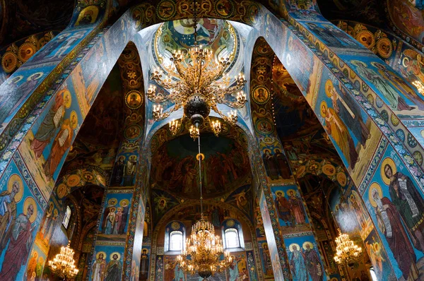 Dentro Igreja Salvador Sangue São Petersburgo Rússia — Fotografia de Stock