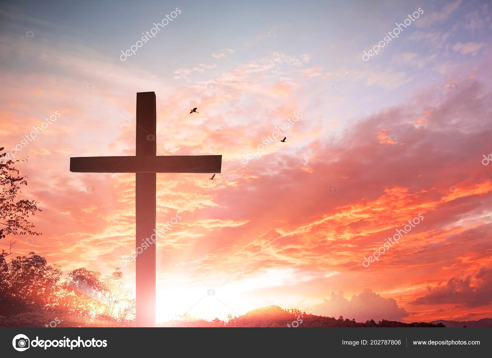 Crucifixion Jesus Christ Cross Sunset Stock Photo by ©paulshuang ...