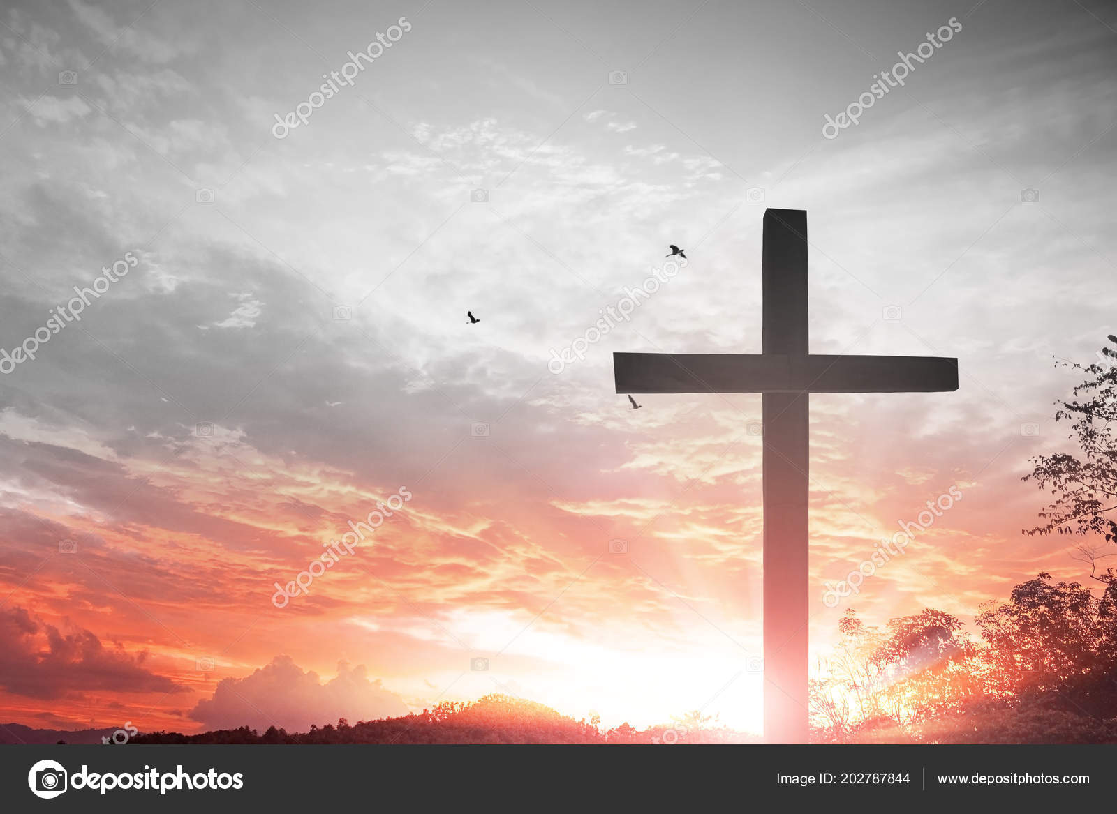 Crucifixion Jesus Christ Cross Sunset Stock Photo by ©paulshuang ...