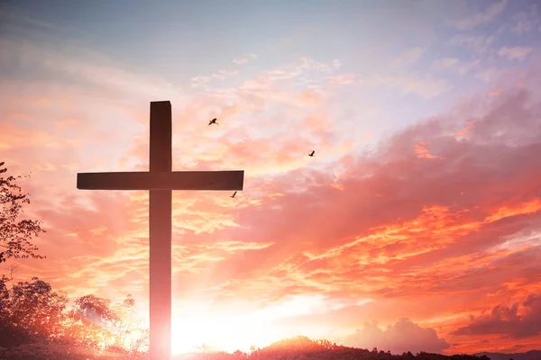 Crucifixion Jesus Christ Cross Sunset — Stock Photo, Image