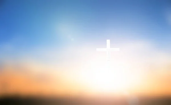 Krzyża Tle Niebo Niewyraźne — Zdjęcie stockowe